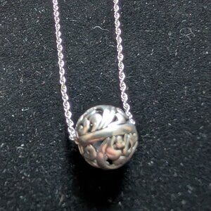 Women's Sterling Silver Ball Charm Necklace 19"